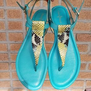 Cole Haan Grove Sandal Poolside Python Print